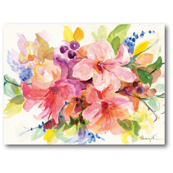 Courtside Market Dreamy Flowers Bouquet II Painting Print on Wrapped